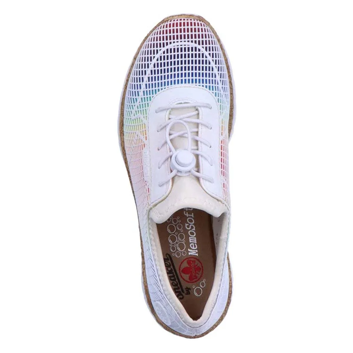 Rieker N4270 Women's Slip-On Sneakers in White Multi - Image 6