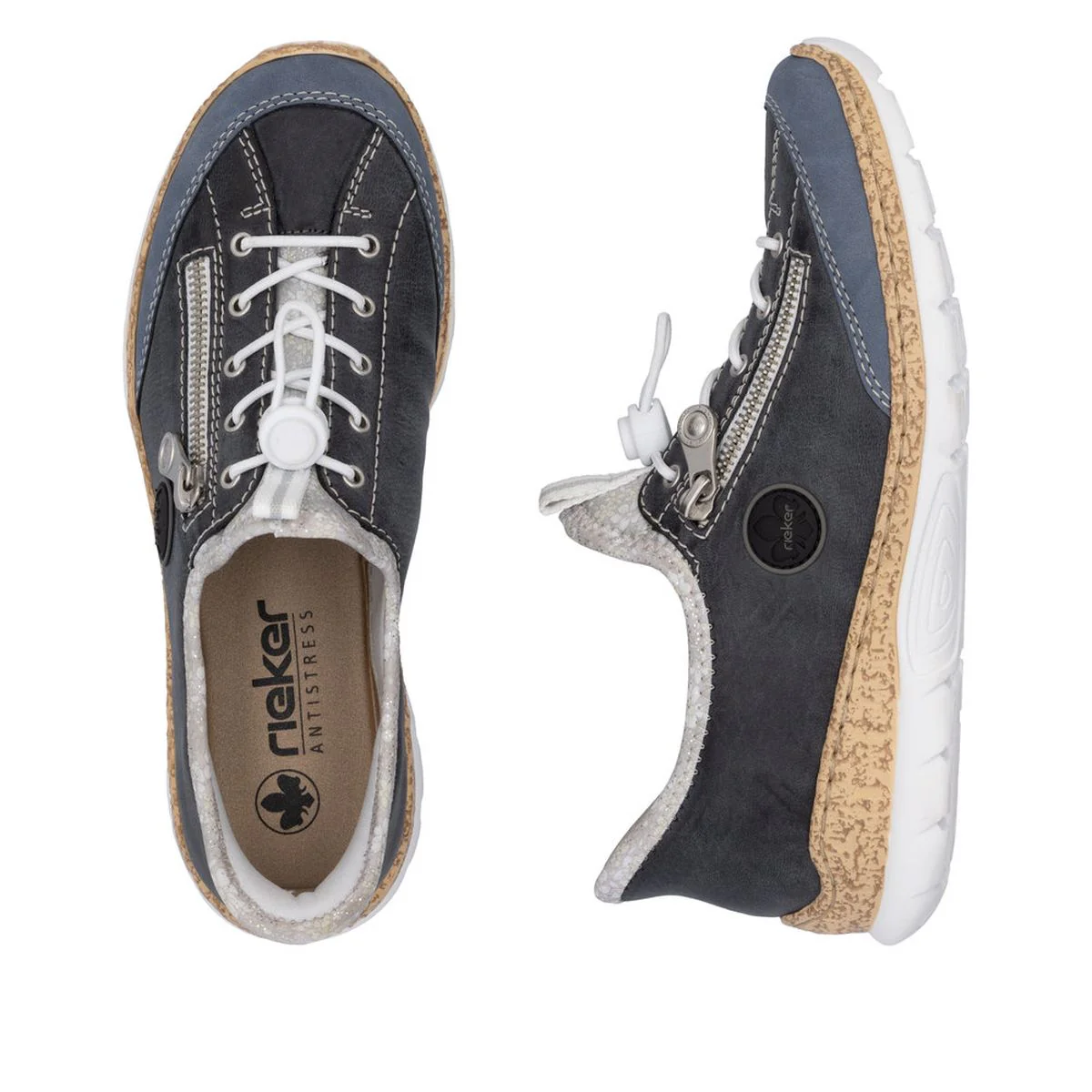 Rieker N42F2-14 Nabukino Ready to Go Shoe in Blue - Image 6