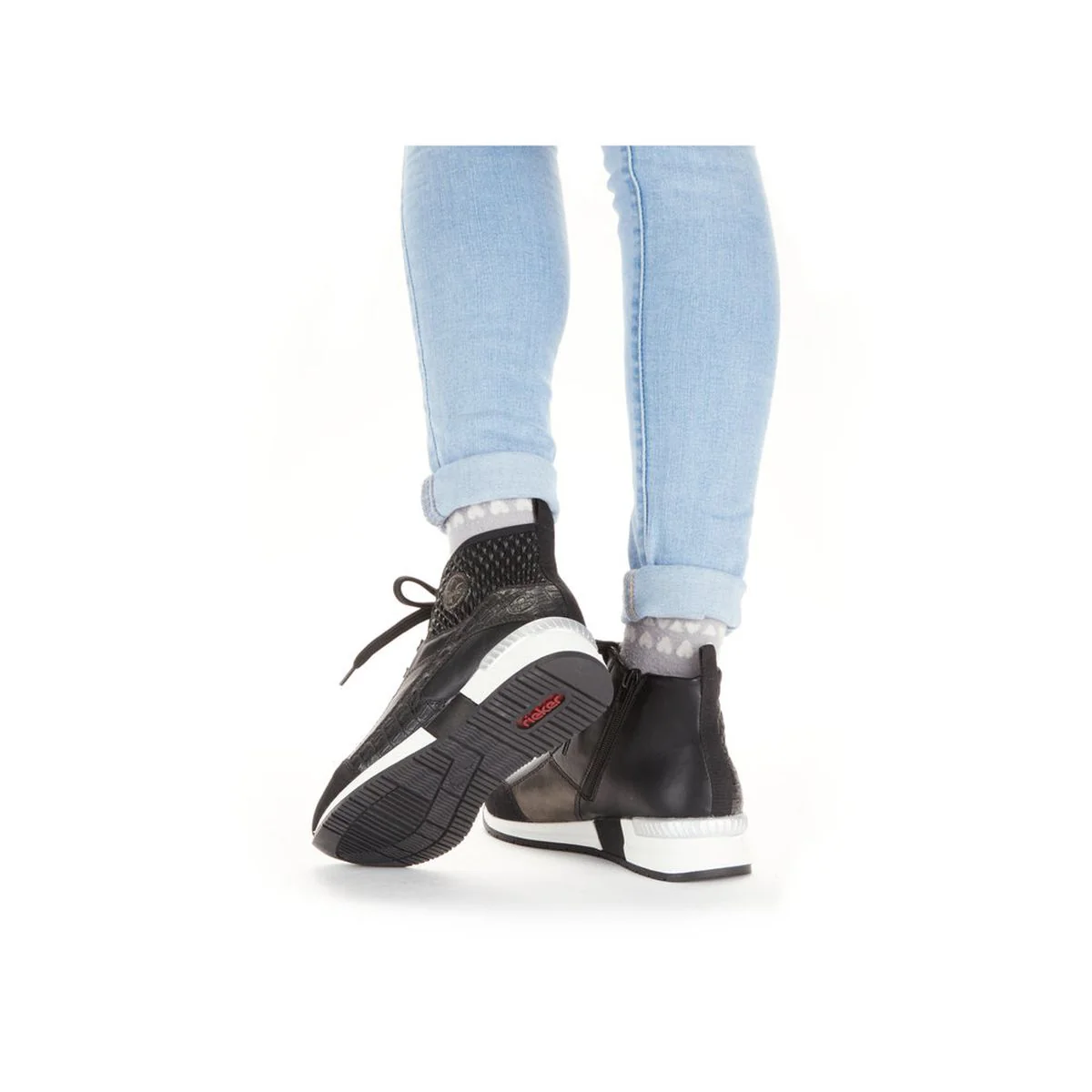 Rieker N7640 Women's Short Boots in Black - Image 8