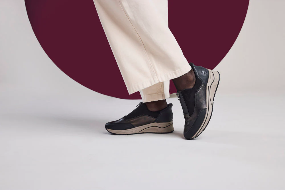 Rieker N9553 Ready to Go Sneakers in Black - Image 10