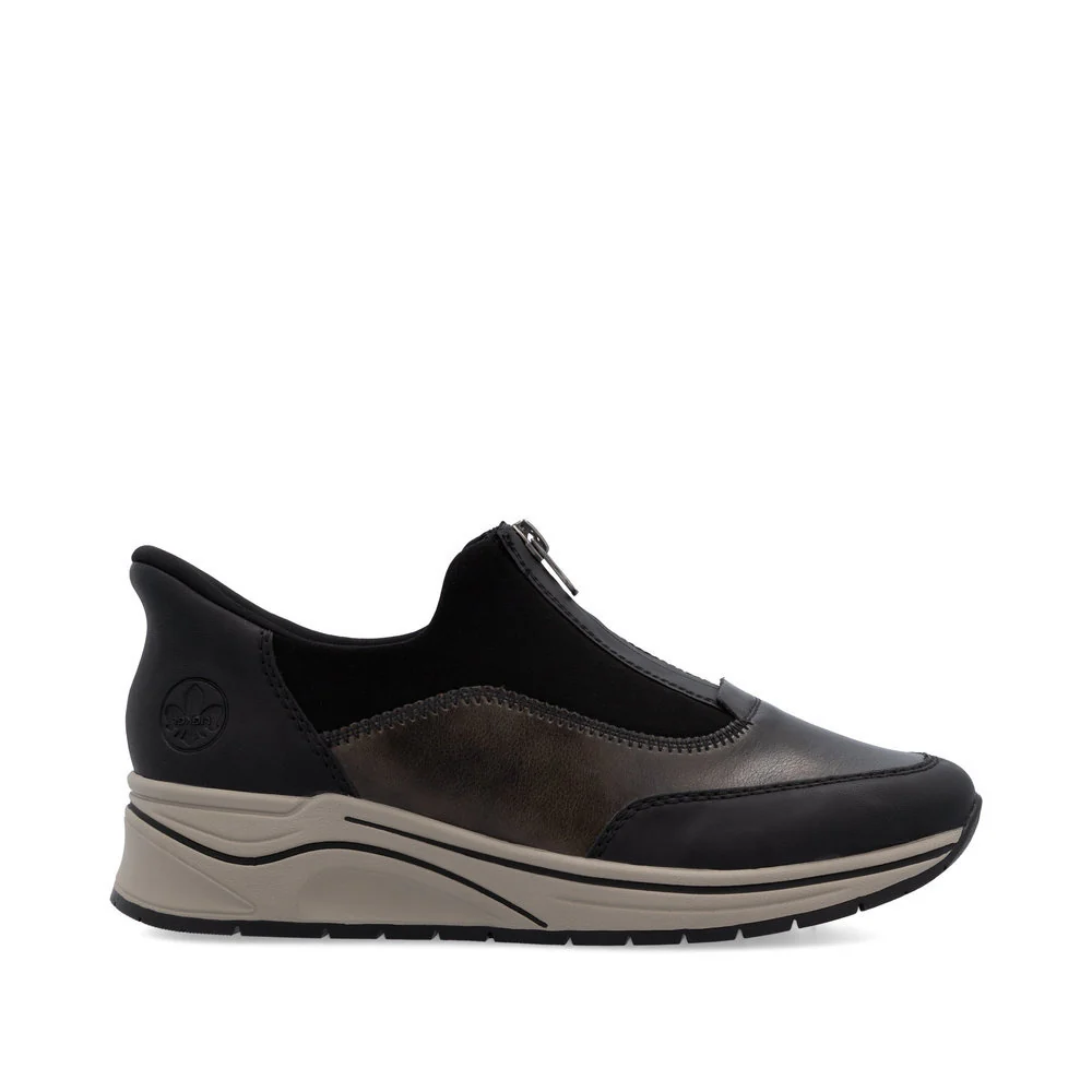 Rieker N9553 Ready to Go Sneakers in Black - Image 4