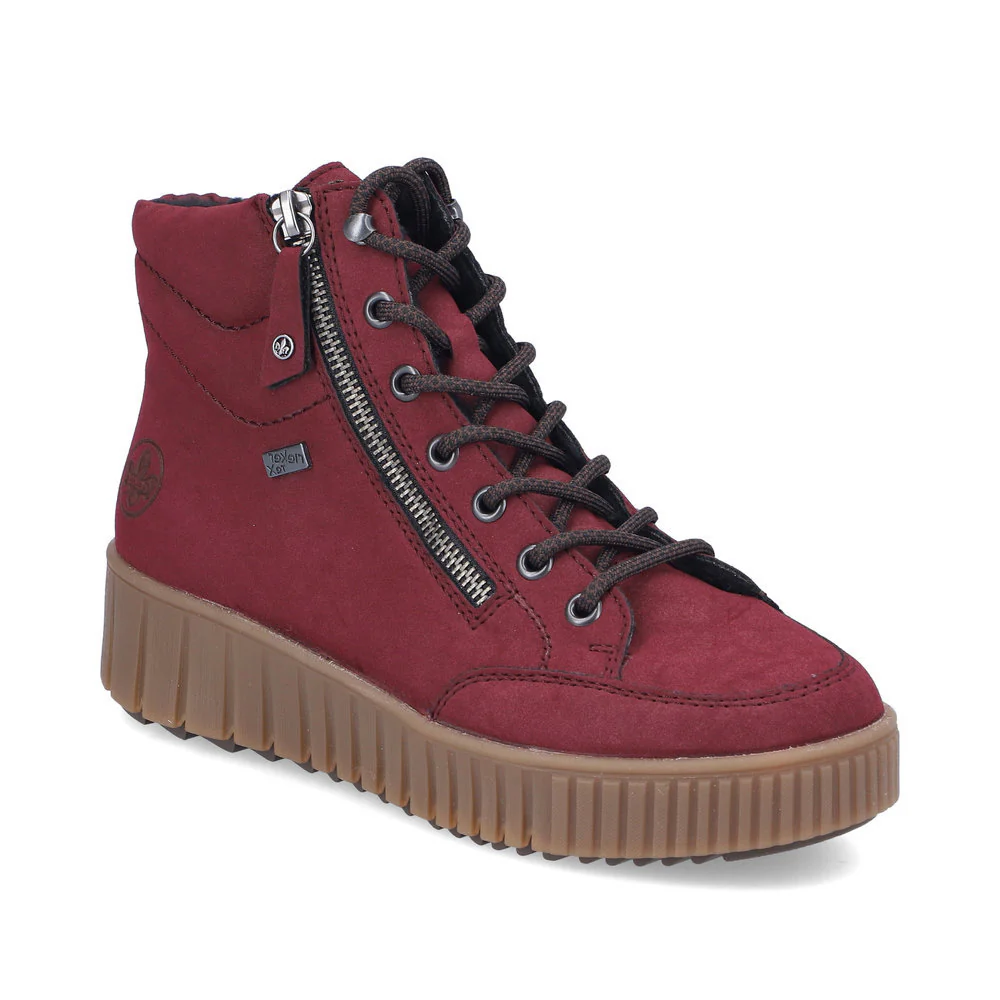 Rieker Y6104 Lace Up Boots in Red