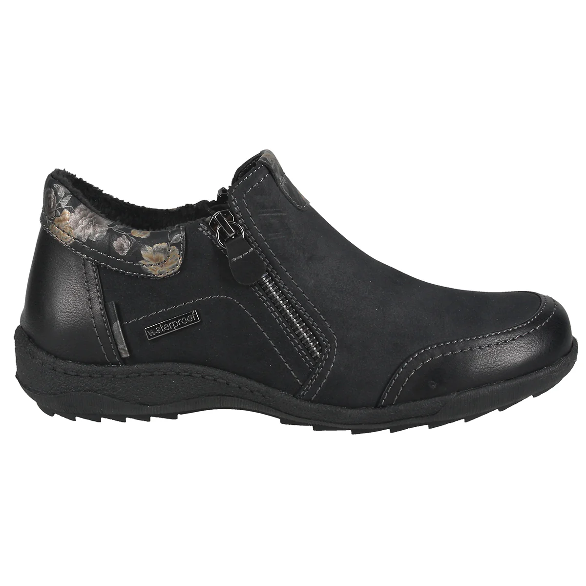 Romika Ellie 01 Side Zip Casual Waterproof Shoe in Black - Image 2