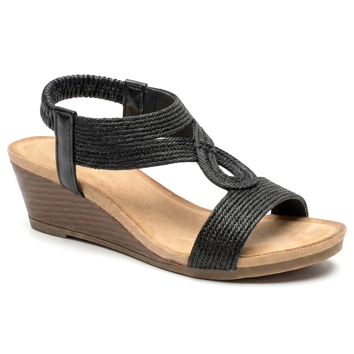 S5577 Dress Wedge Sandal in Black