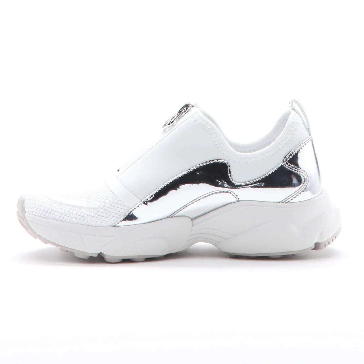 Michael Kors Sami Zip Sneaker in Silver - Image 3