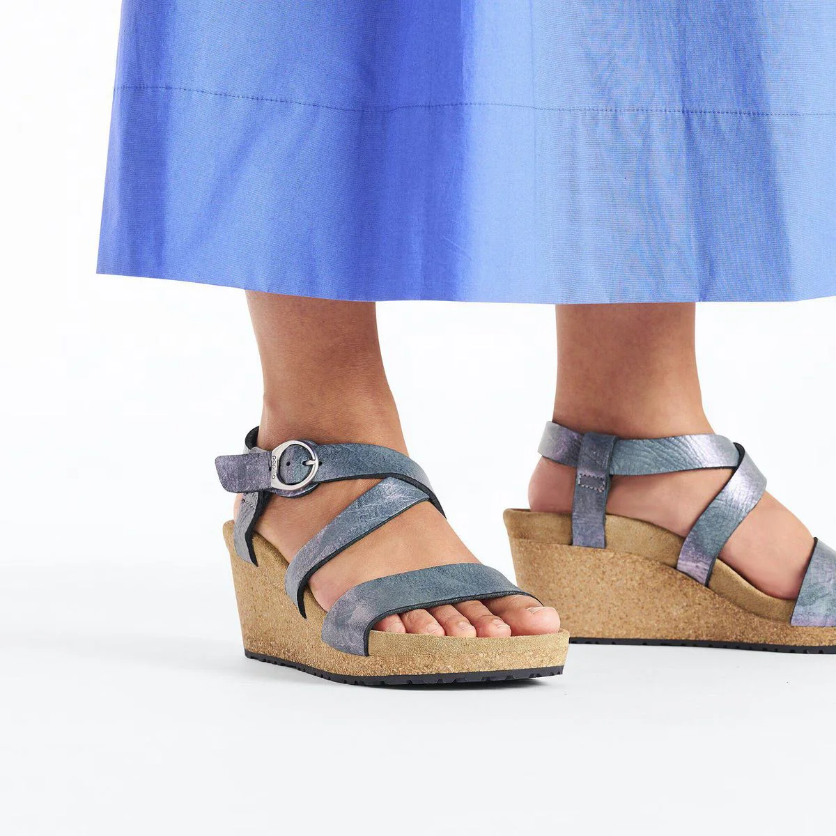 Sibyl Wedge Metallic Sandals - Image 7