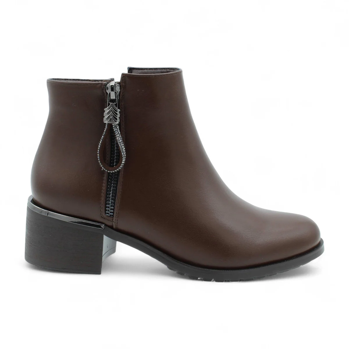 Stefania Italy F8152 Double Zip Dress Boot in Coffee - Image 2