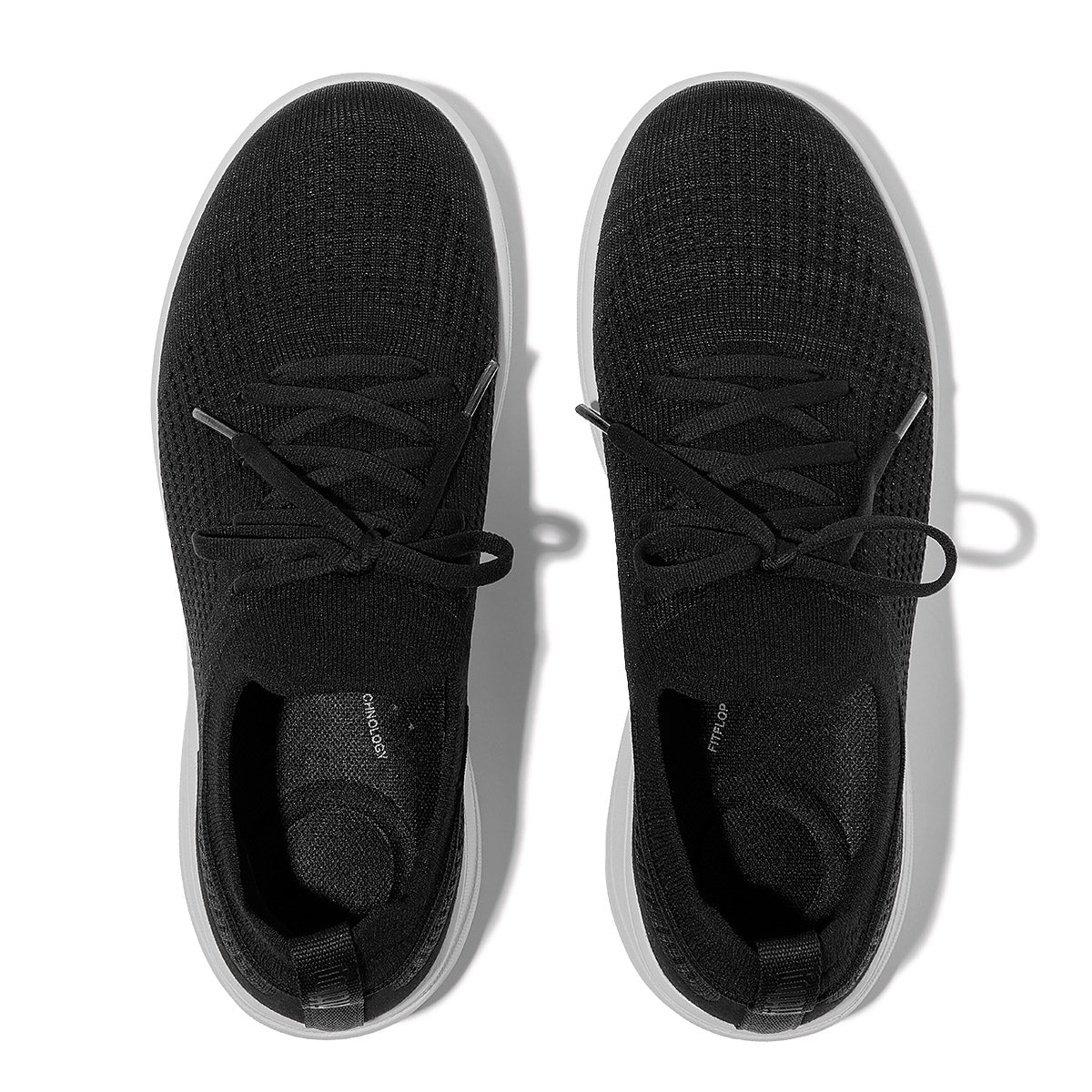 Super-Q Knit Slip-On Slip Resistant Laced Sneakers in Black - Image 4