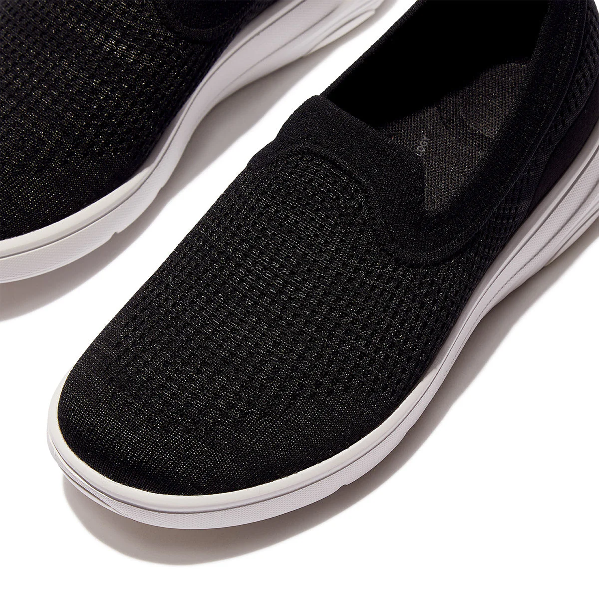Super-Q Knit Slip-On Sneakers in Black - Image 6