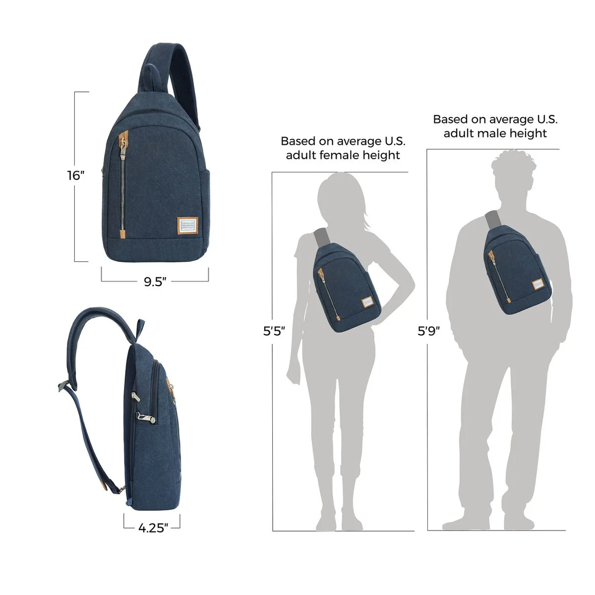 Travelon Anti-Theft Heritage Sling Bag in Indigo - Image 3