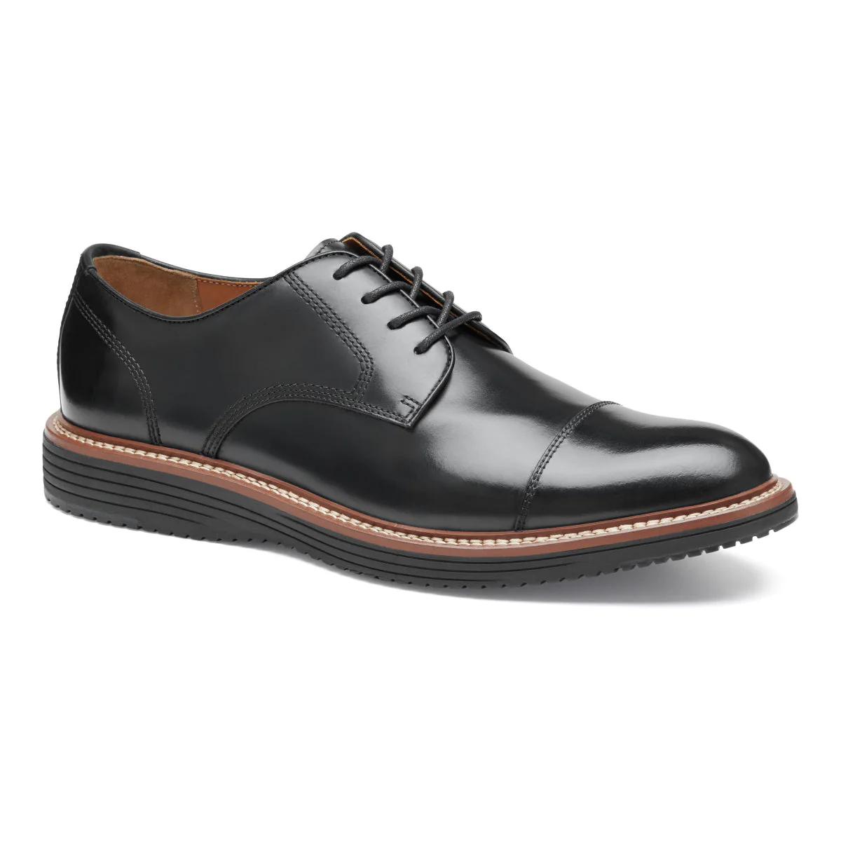 Johnston & Murphy Upton Cap Toe Men's Dress Shoe in Black