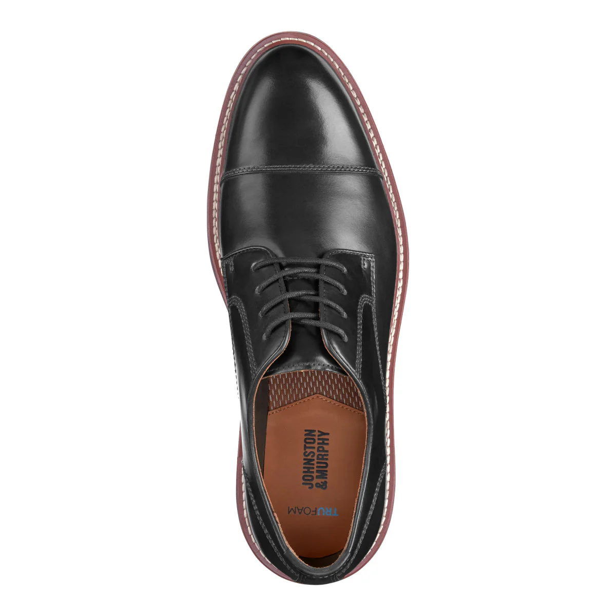 Johnston & Murphy Upton Cap Toe Men's Dress Shoe in Black - Image 5