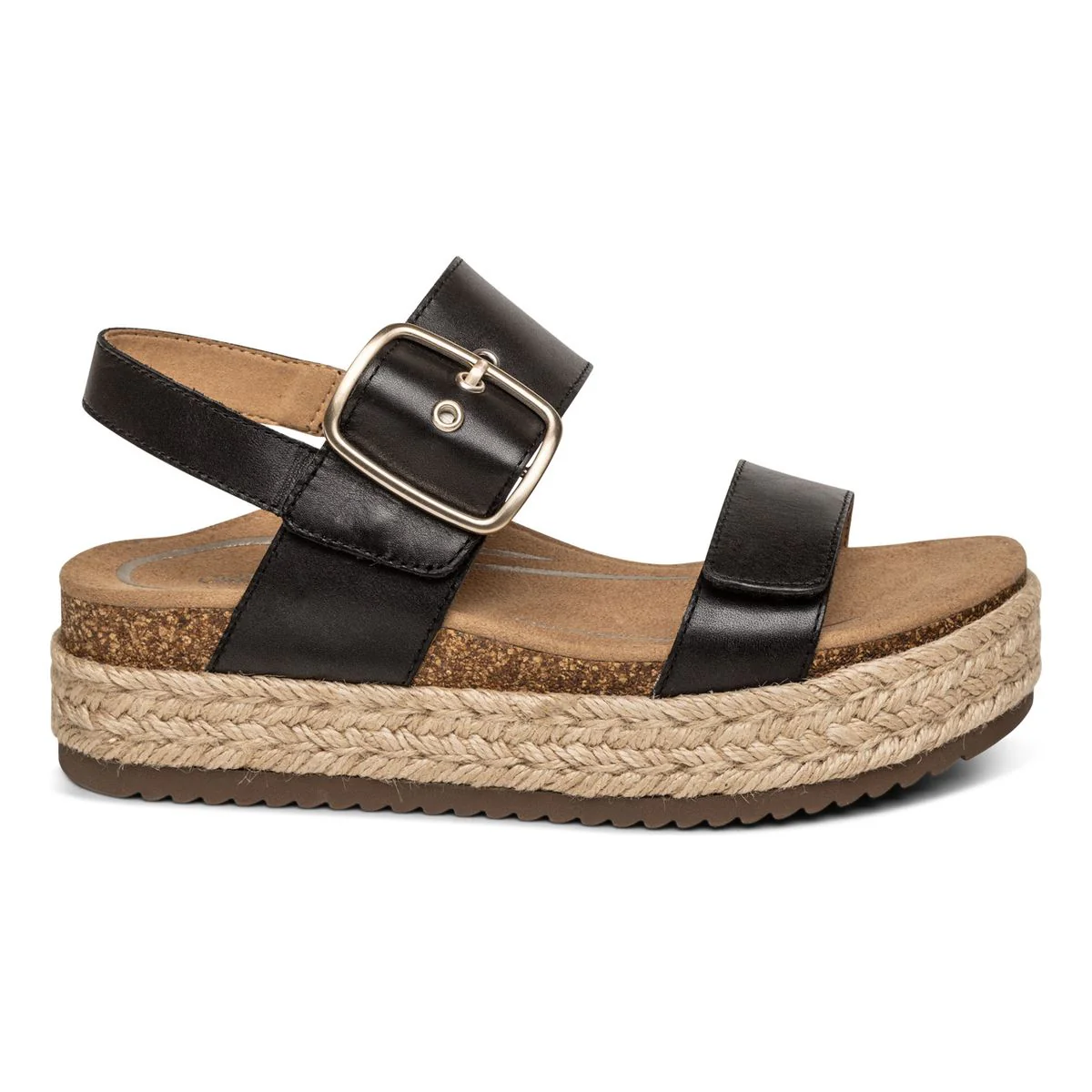 Aetrex Vania Women's Arch Support Platform Sandal – Black - Image 5