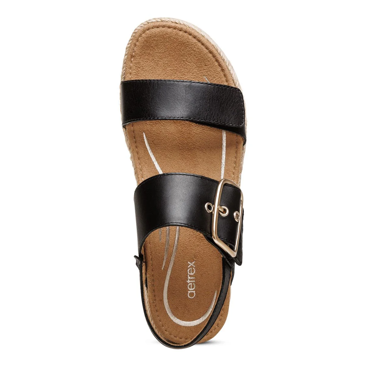 Aetrex Vania Women's Arch Support Platform Sandal – Black - Image 6