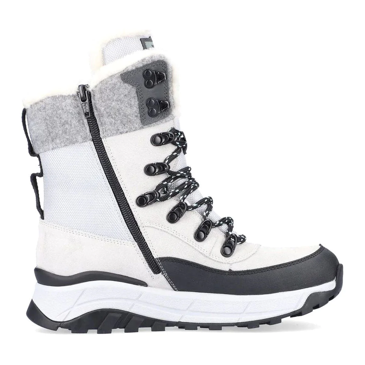 W0066 Womens Winter Lace Up Boots with side zip - Image 2