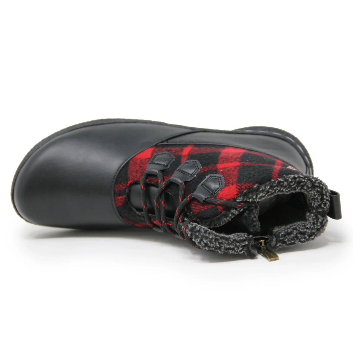 Wanderlust Amelia Flannel Women's Lace-Up Boot In Red Black - Image 5