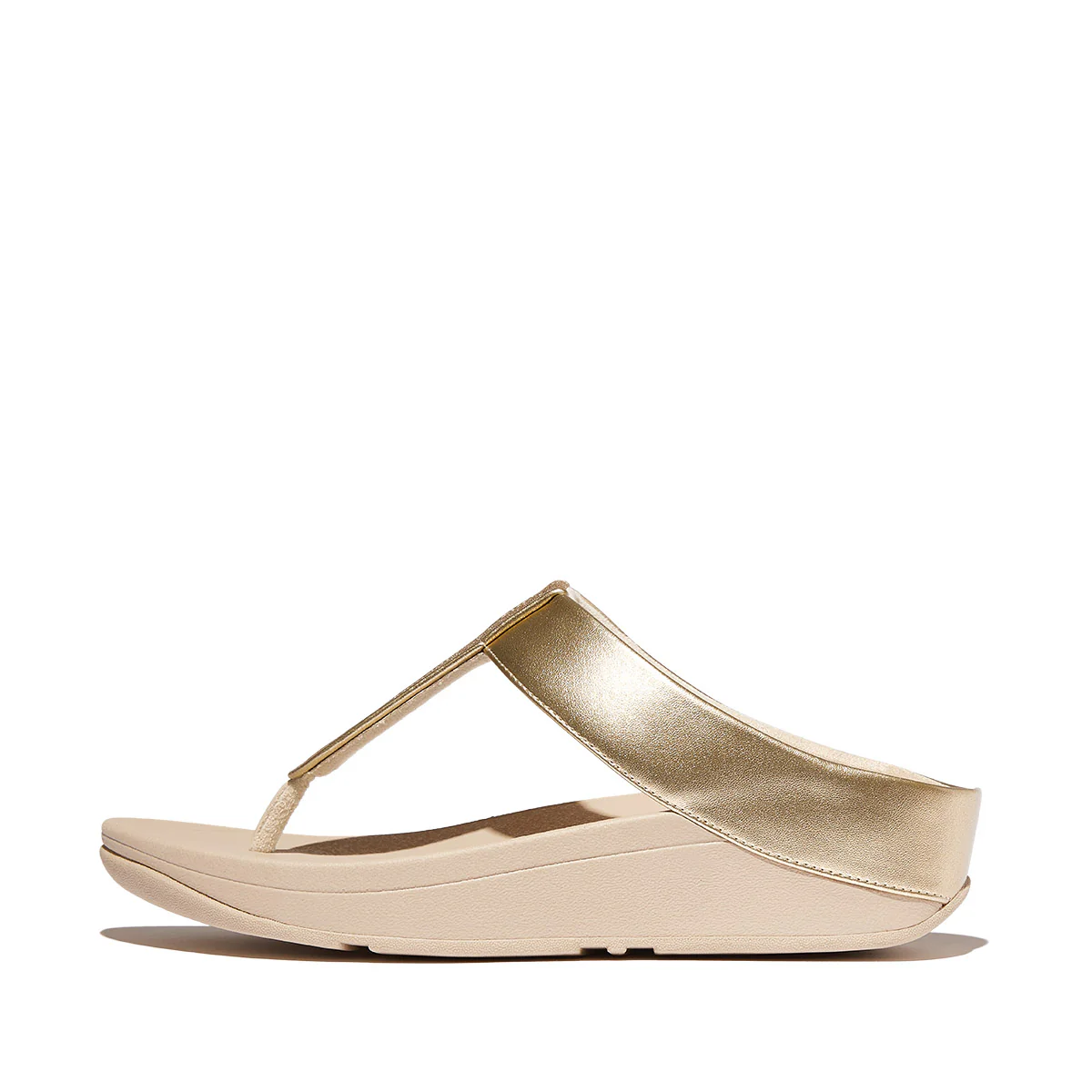 Women's Fino Leather Toe Thong Sandals in Platino - Image 4