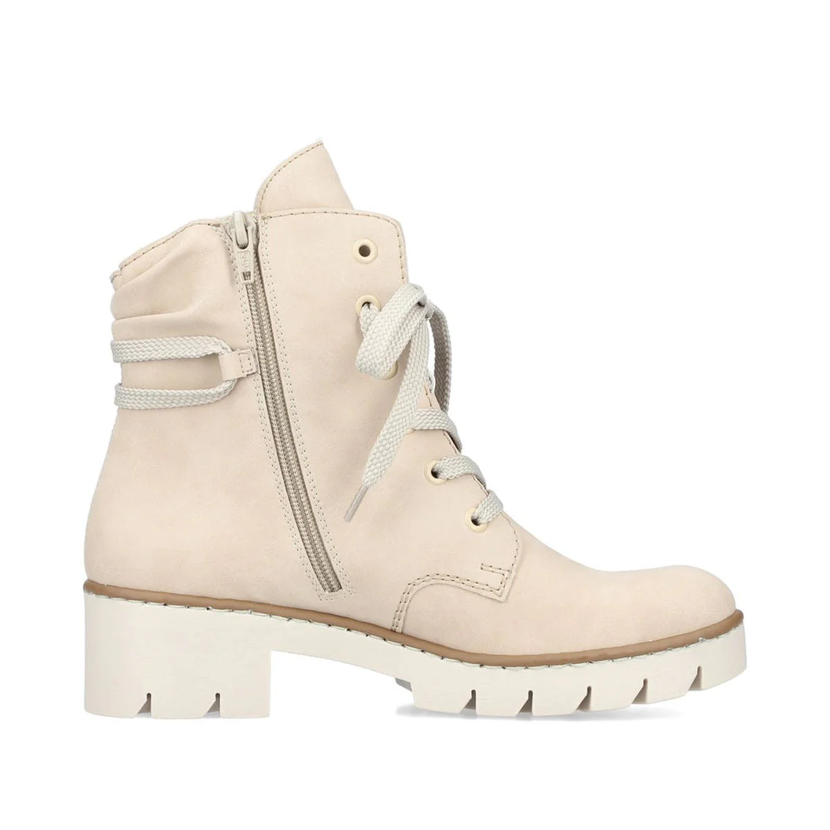 X5717 Lace Up Boots with Side Zipper - Image 4