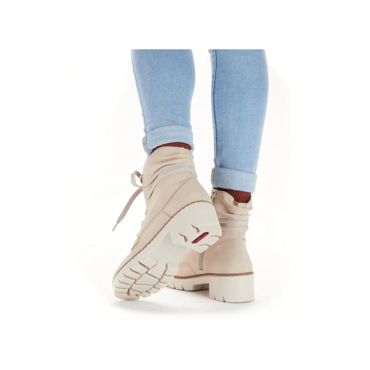 X5717 Lace Up Boots with Side Zipper - Image 8