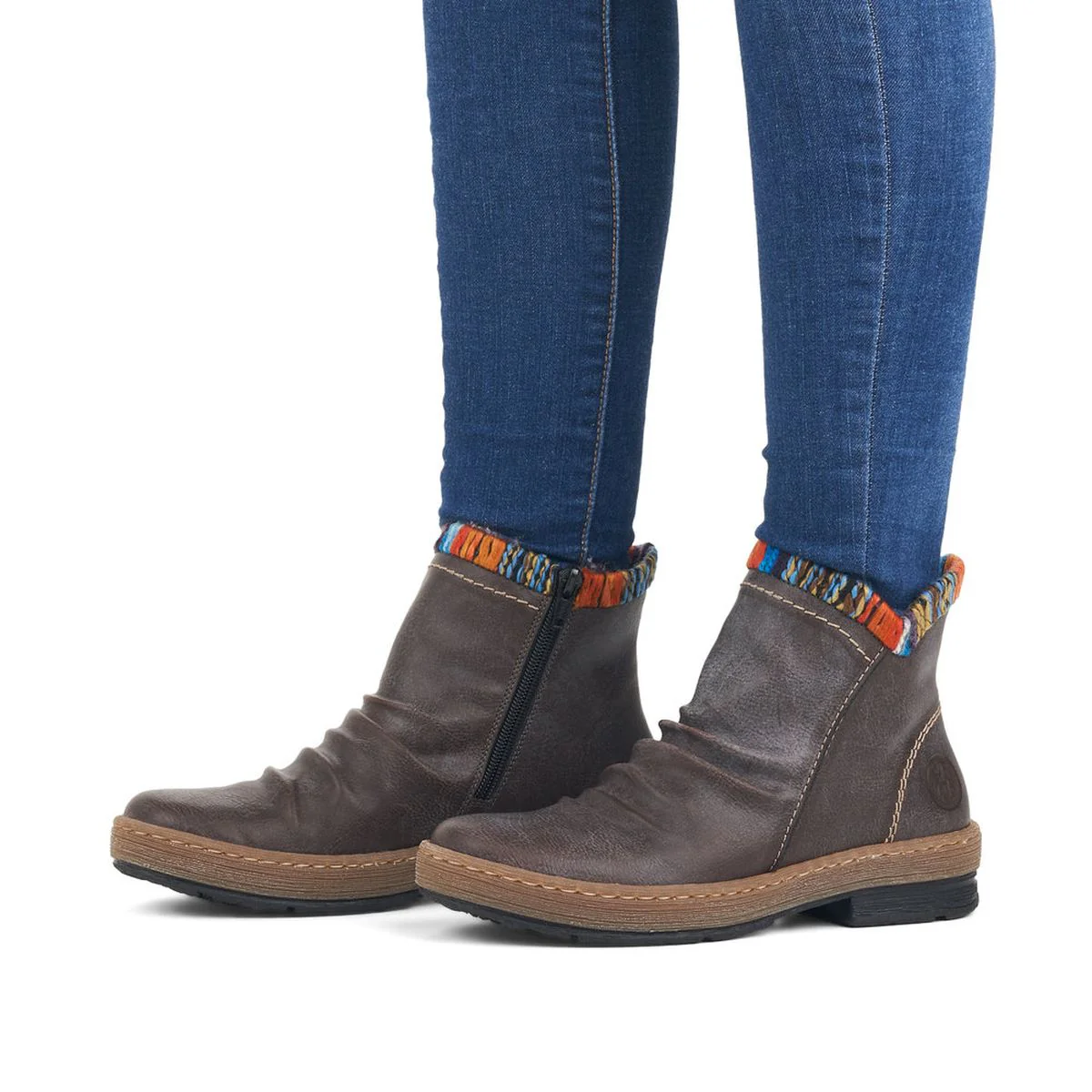 Rieker Z6755 Grey Warm Lined Ankle Boots - Image 7