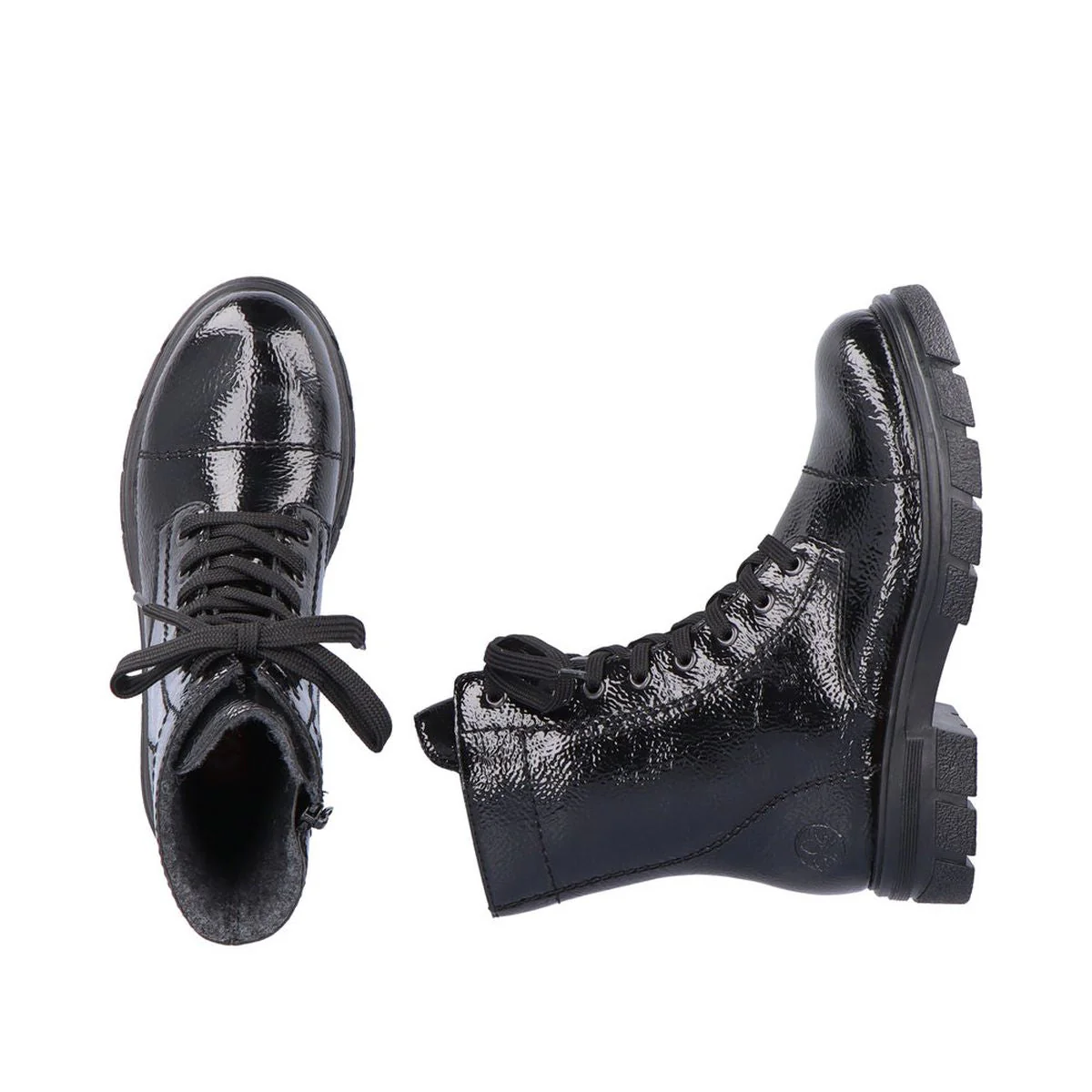 Z9122 Lace Up Boots with Side Zip - Image 6